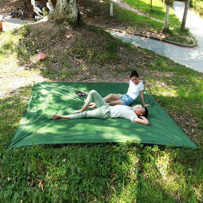 Cheap Goat Tents 1Sets Outdoor Cloth Sunshade Tent Equipments Waterproof Sun Protection Beach Awning Canopy Moisture proof Mat Tents 